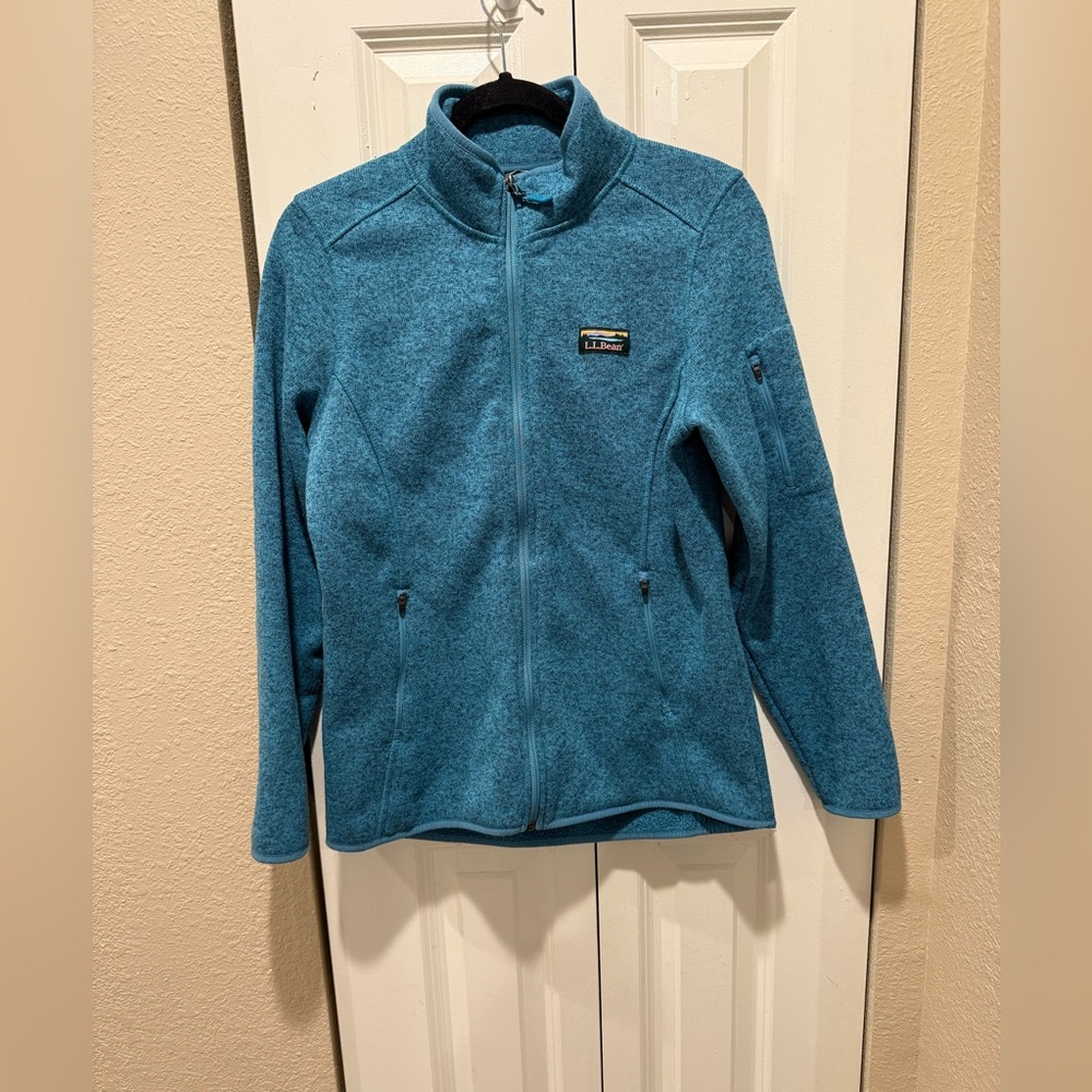 L.L.Bean Sweater Fleece Full-Zip Jacket Blue Women’s , size M Regular - Picture 6 of 9